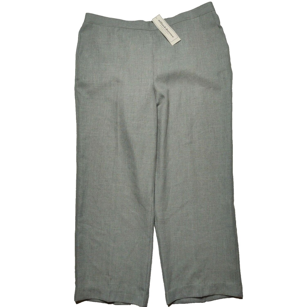 Alfred Dunner Primrose Garden Women 18 Short Pull-On‎ Silver Pants NEW